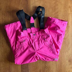 The North Face hot pink suspender snowpants S 7/8